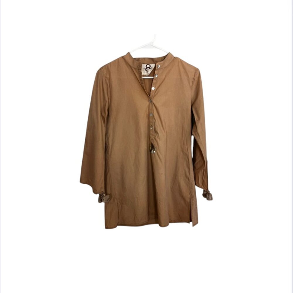 Figue tunic tan top shirt blouse  100% cotton